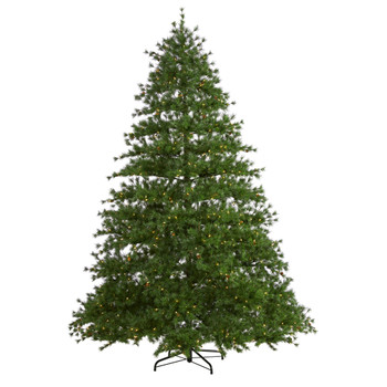 9 Colorado Mountain Pine Artificial Christmas Tree with 650 Clear Lights 3197 Bendable Branches and Pine Cones - SKU #T1920