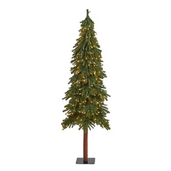 6 Grand Alpine Artificial Christmas Tree with 300 Clear Lights and 601 Branches on Natural Trunk - SKU #T1946