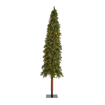 8 Grand Alpine Artificial Christmas Tree with 500 Clear Lights and 1051 Branches on Natural Trunk - SKU #T1948