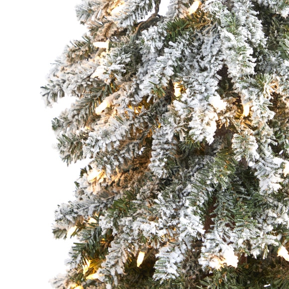 6 Flocked Grand Alpine Artificial Christmas Tree with 300 Lights and 601 Branches on Natural Trunk - SKU #T1953 - 2