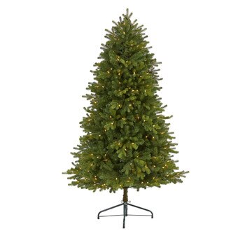 5.5 Washington Fir Artificial Christmas Tree with 300 Clear Lights and 672 Bendable Branches - SKU #T1964