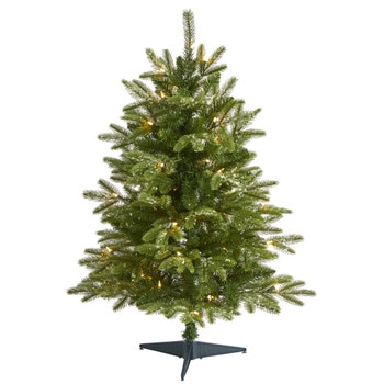 3 Snowed Grand Teton Fir Artificial Christmas Tree with 50 Clear Lights and 111 Bendable Branches - SKU #T1966