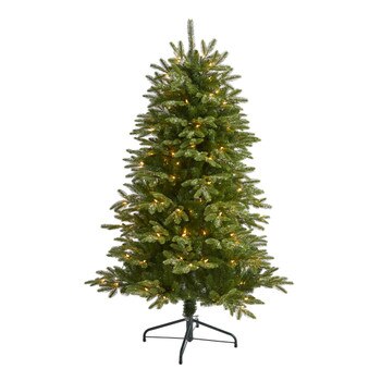 5 Snowed Grand Teton Artificial Christmas Tree with 150 Clear Lights and 462 Bendable Branches - SKU #T1967