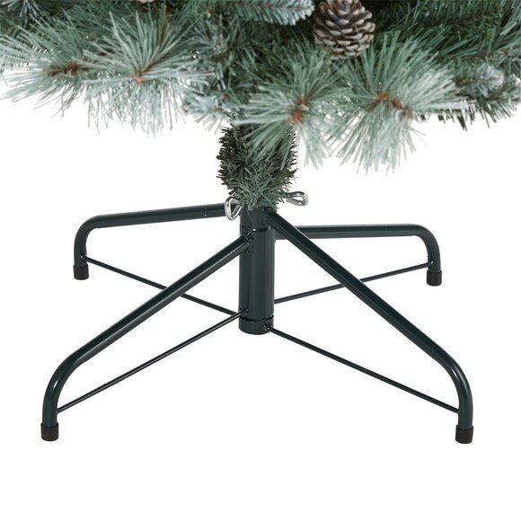 6 Frosted Tip British Columbia Mountain Pine Artificial Christmas Tree with 250 Clear Lights Pine Cones and 588 Bendable Branches - SKU #T1985 - 3