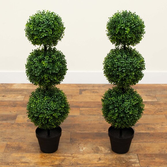 3 Boxwood Triple Ball Topiary Artificial Tree Indoor/Outdoor - SKU #T2021 - 4