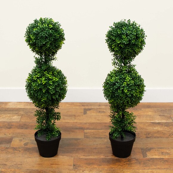 34 Boxwood Double Ball Topiary Artificial Tree Indoor/Outdoor - SKU #T2022 - 4