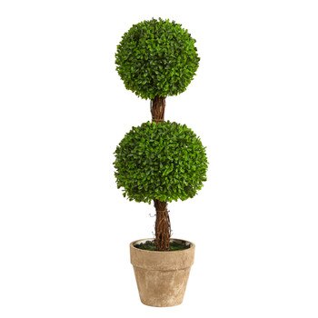 2.5 Boxwood Double Ball Topiary Artificial Tree Indoor/Outdoor - SKU #T2023