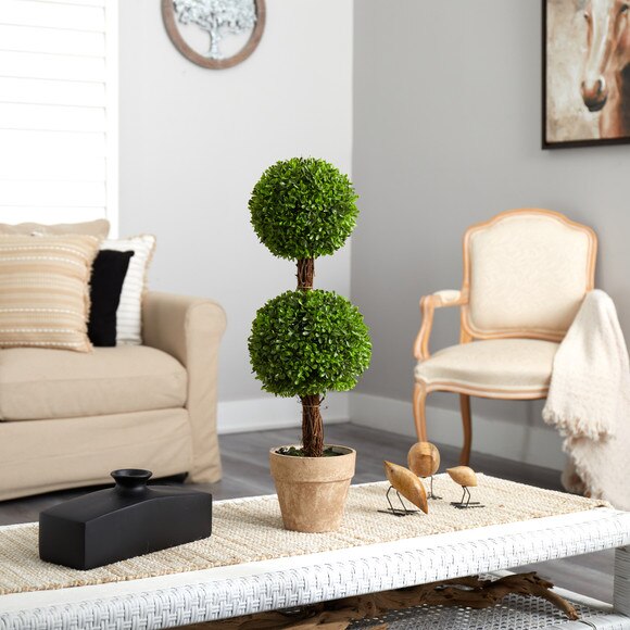 2.5 Boxwood Double Ball Topiary Artificial Tree Indoor/Outdoor - SKU #T2023 - 3