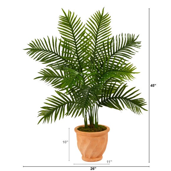 45 Areca Palm Artificial Tree in in Terra-Cotta Planter Real Touch - SKU #T2155 - 1