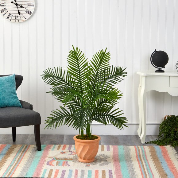 45 Areca Palm Artificial Tree in in Terra-Cotta Planter Real Touch - SKU #T2155 - 2