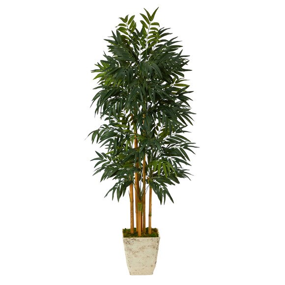70 Phoenix Palm Artificial tree in Country White Planter - SKU #T2165