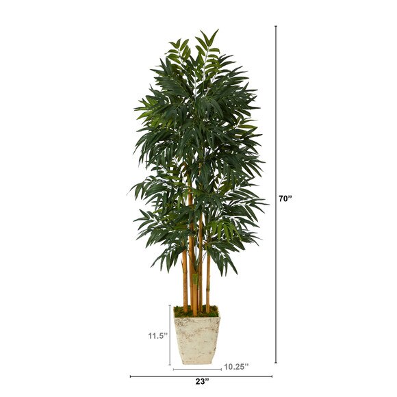 70 Phoenix Palm Artificial tree in Country White Planter - SKU #T2165 - 1