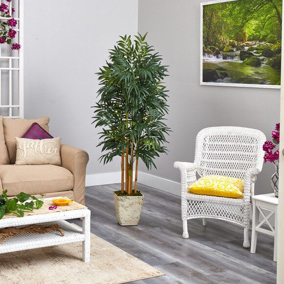 70 Phoenix Palm Artificial tree in Country White Planter - SKU #T2165 - 3
