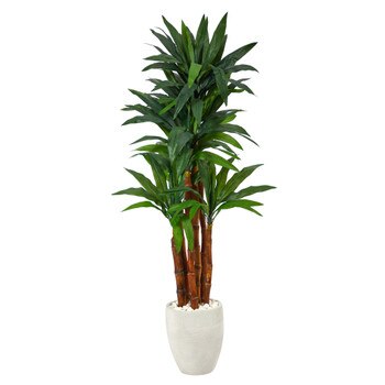 5 Dracaena Artificial Tree in White Planter - SKU #T2181