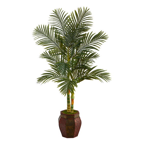 5.5 Golden Cane Artificial Palm Tree in Decorative Planter - SKU #T2224