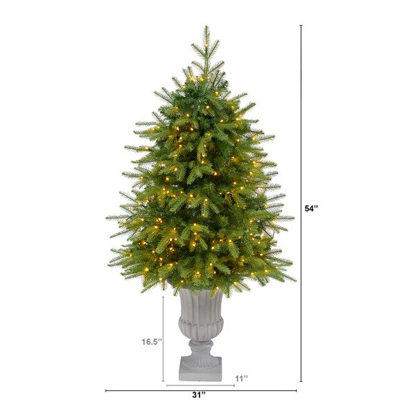 4.5 Vancouver Fir Natural Look Artificial Christmas Tree with 250 Clear LED Lights and 814 Bendable Branches in Decorative Planter - SKU #T2263 - 1