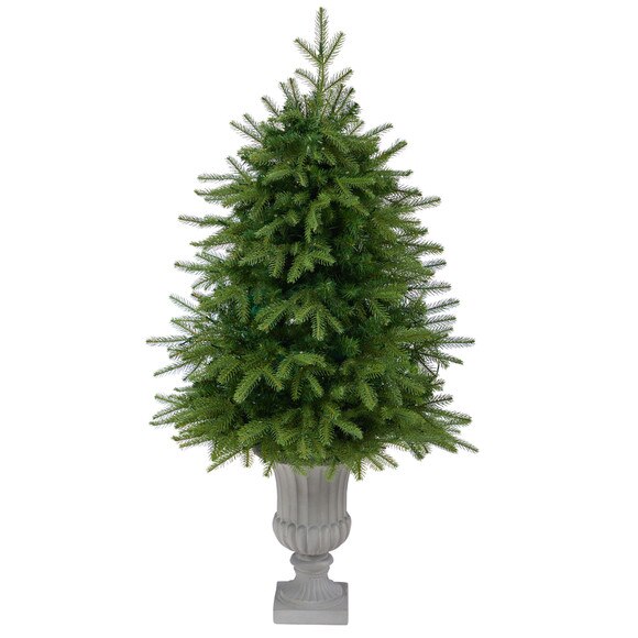 4.5 Vancouver Fir Natural Look Artificial Christmas Tree with 250 Clear LED Lights and 814 Bendable Branches in Decorative Planter - SKU #T2263 - 2