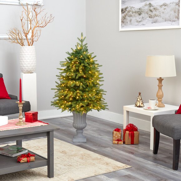 4.5 Vancouver Fir Natural Look Artificial Christmas Tree with 250 Clear LED Lights and 814 Bendable Branches in Decorative Planter - SKU #T2263 - 7