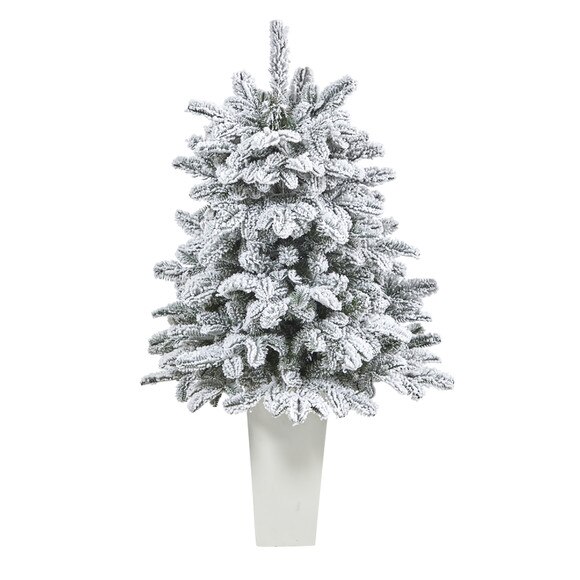 44 Flocked North Carolina Fir Artificial Christmas Tree with 150 Warm White Lights and 545 Bendable Branches in Planter - SKU #T2280 - 11