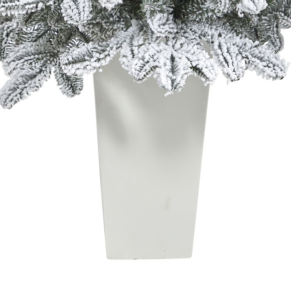 44 Flocked North Carolina Fir Artificial Christmas Tree with 150 Warm White Lights and 545 Bendable Branches in Planter - SKU #T2280 - 14