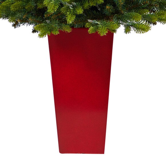 44 North Carolina Fir Artificial Christmas Tree with 150 Clear Lights and 563 Bendable Branches in Red Tower Planter - SKU #T2324 - 5