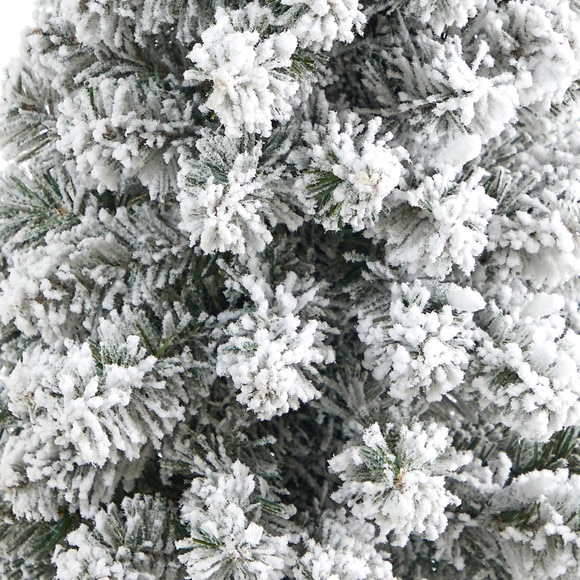 56 Flocked Pencil Artificial Christmas Tree with 100 Clear Lights and 216 Bendable Branches in Gray Planter - SKU #T2331 - 4