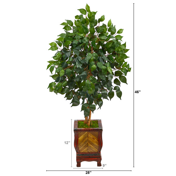 46 Ficus Artificial Tree in Decorative Planter - SKU #T2475 - 1