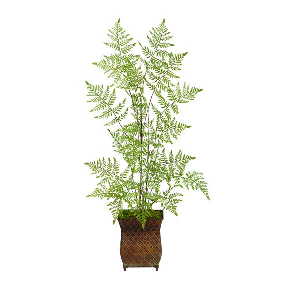 3 Ruffle Fern Artificial Tree in Metal Planter - SKU #T2560