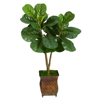 2.5 Fiddle Leaf Fig Artificial Tree in Decorative Planter - SKU #T2569