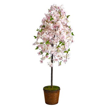 70 Cherry Blossom Artificial Tree in Wicker Planter - SKU #T2592