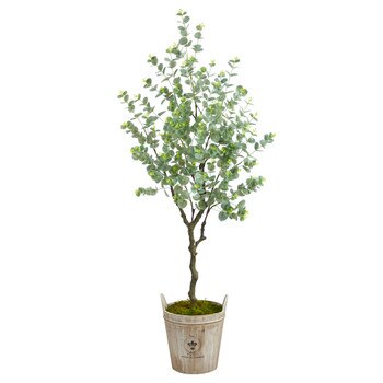 5 Eucalyptus Artificial Tree in Farmhouse Planter - SKU #T2596