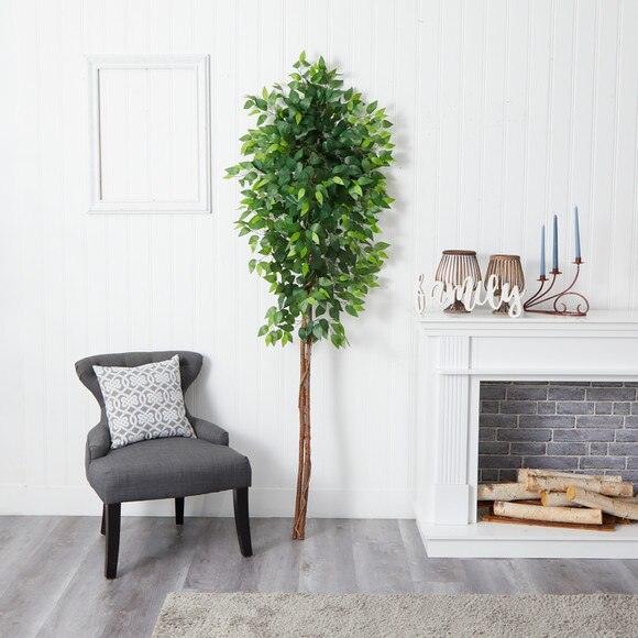 6 Artificial Double Trunk Ficus Tree without Pot - SKU #T2754 - 3