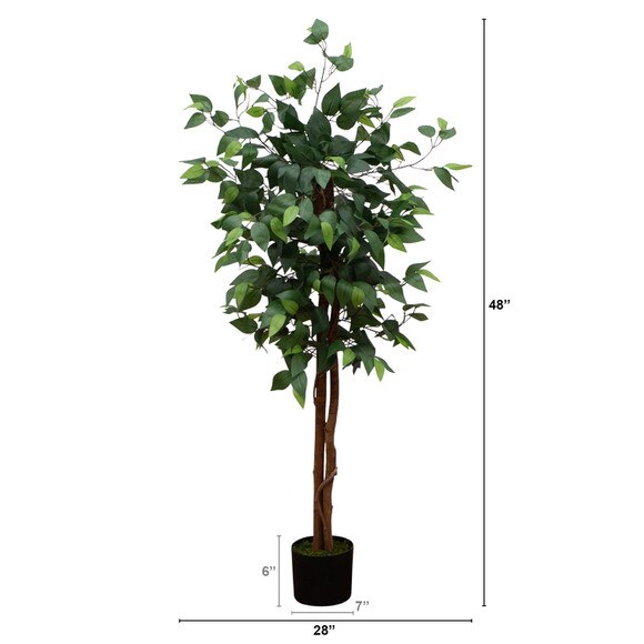 4 Artificial Double Trunk Ficus Tree - SKU #T2756 - 1