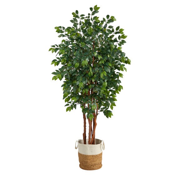 7 Sakaki Artificial Tree in Handmade Natural Jute and Cotton Planter - SKU #T2987