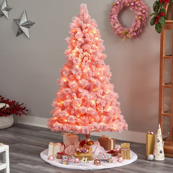 7 Holiday Pink Cashmere Christmas Tree with 300 LED lights and 599 Bendable Branches - SKU #T3029 - 6