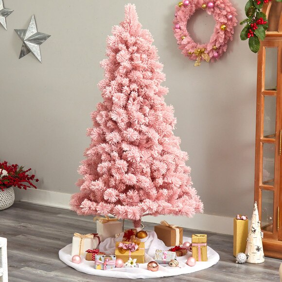 7 Holiday Pink Cashmere Christmas Tree with 300 LED lights and 599 Bendable Branches - SKU #T3029 - 7