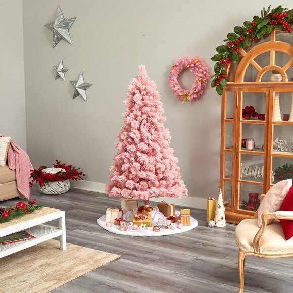 7 Holiday Pink Cashmere Christmas Tree with 300 LED lights and 599 Bendable Branches - SKU #T3029 - 9