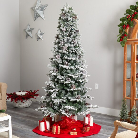 7.5 Flocked Alaskan Pre-Lit Artificial Christmas Tree 350 LED Lights and 2155 Bendable Branches - SKU #T3031 - 7