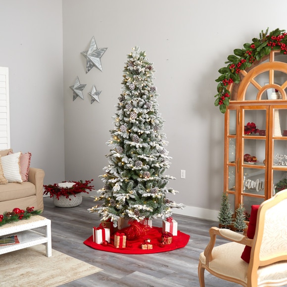 7.5 Flocked Alaskan Pre-Lit Artificial Christmas Tree 350 LED Lights and 2155 Bendable Branches - SKU #T3031 - 8