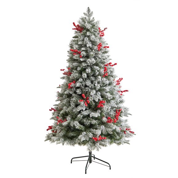 6 Snow Tipped Norwegian Fir Pre-Lit Tree with 200 LED Lights 50 LED Globe Lights - SKU #T3033 - 2