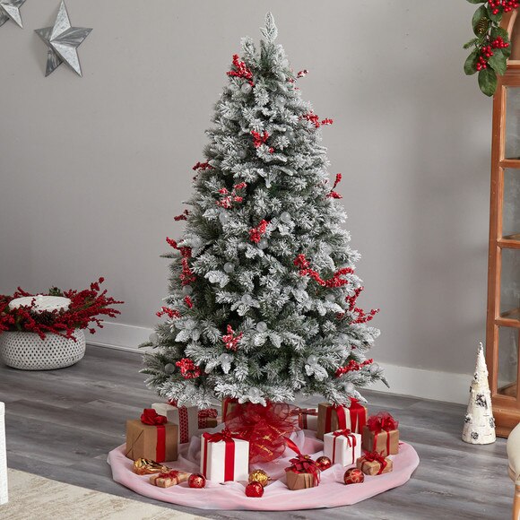 6 Snow Tipped Norwegian Fir Pre-Lit Tree with 200 LED Lights 50 LED Globe Lights - SKU #T3033 - 7