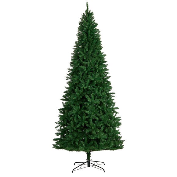 9 Green Valley Fir Artificial Christmas Tree with 800 Clear LED Lights and 2093 Bendable Branches - SKU #T3047 - 2