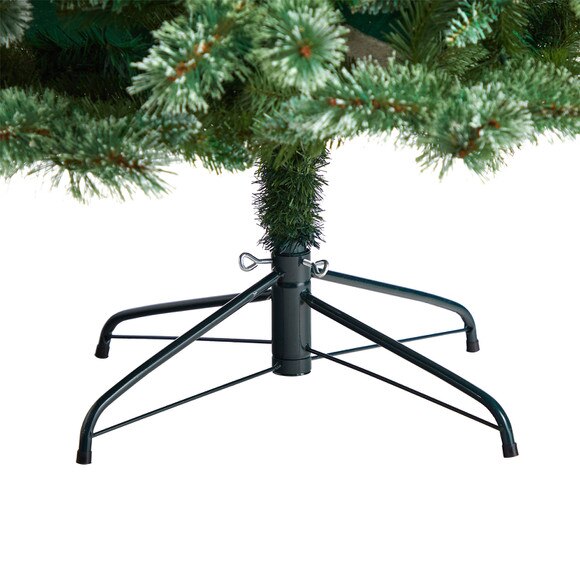 8 Wisconsin Slim Snow Tip Pine Christmas Tree with 600 Clear LED Lights and 908 Bendable Branches - SKU #T3050 - 5