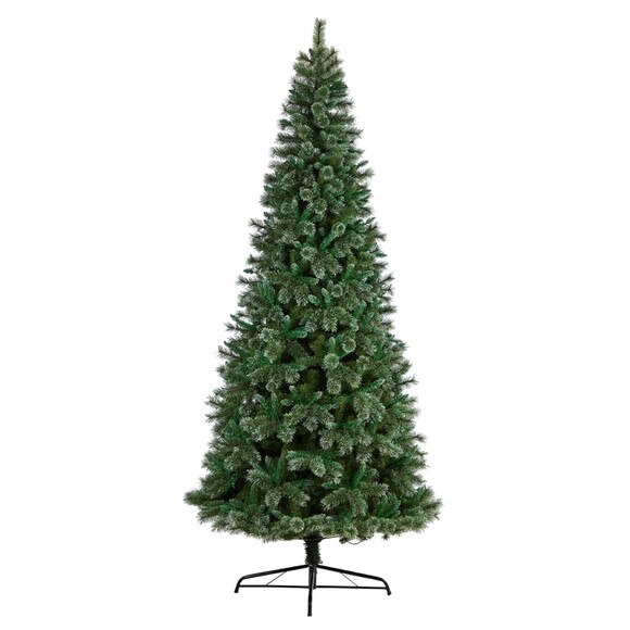 10 Wisconsin Slim Snow Tip Pine Artificial Christmas Tree with 1050 Clear LED Lights - SKU #T3051 - 2