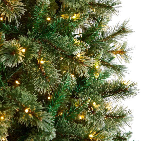 10 Wisconsin Slim Snow Tip Pine Artificial Christmas Tree with 1050 Clear LED Lights - SKU #T3051 - 3