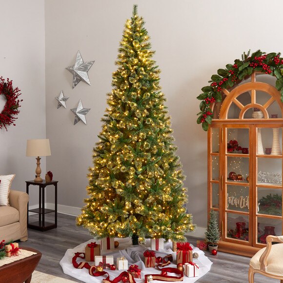 10 Wisconsin Slim Snow Tip Pine Artificial Christmas Tree with 1050 Clear LED Lights - SKU #T3051 - 6