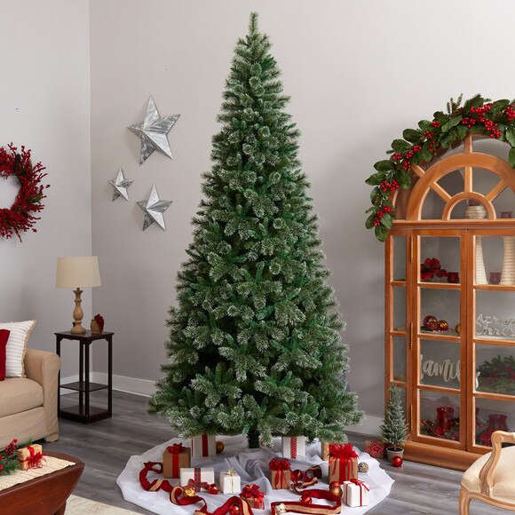 10 Wisconsin Slim Snow Tip Pine Artificial Christmas Tree with 1050 Clear LED Lights - SKU #T3051 - 7