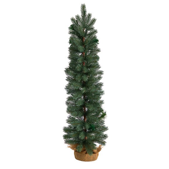 3 Green Pine Artificial Christmas Tree with 50 Warm White Lights Set in a Burlap Base - SKU #T3253 - 2