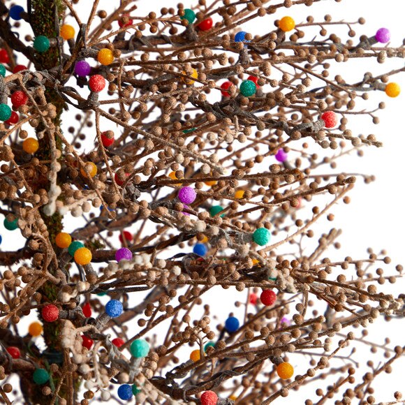 7 Frosted Berry Twig Tree with 450 Multicolored Gum Ball LED Lights and 1192 Bendable Branches - SKU #T3258 - 4