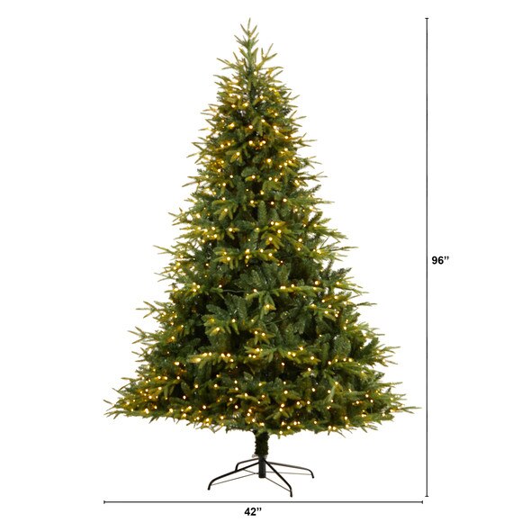 8 Colorado Mountain Fir Natural Look Tree with 700 Multi LED Lights and 3560 Bendable Branches - SKU #T3259 - 1